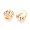 Brass Micro Pave Clear Cubic Zirconia Beads KK-T071-17G-U-2
