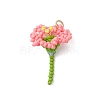 Glass Seed Beaded Flower Pendants PALLOY-MZ01171-03-1