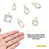 20Pcs Brass Cubic Zirconia Charms ZIRC-YW0001-12-3