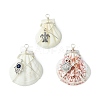 3Pcs Silver Copper Wire Wrapped Natural Scallop Shell Pendants PALLOY-TA00186-1