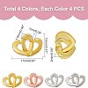 16 Sets 4 Colors Brass Two Loops Heart Interlocking Clasps for DIY Jewelry KK-FH0004-13-2