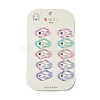 10Pcs 5 Colors Tartan Pattern Epoxy Resin Snap Hair Clip PHAR-P009-01J-1