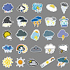 50Pcs Weather Theme PVC Self-Adhesive Cartoon Stickers WG38596-01-3