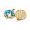 Brass Micro Pave Cubic Zirconia with Synthetic Opal Pendants KK-D096-05B-01-2