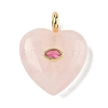 Natural Rose Quartz Pendants G-P585-03G-09-1