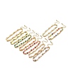 Enamel Evil Eye & Cubic Zirconia Rectangle Link Chain Bracelet BJEW-C029-02G-1