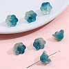 10Pcs Gradient Color Transparent Glass Bead Caps PW-WG464DA-16-1