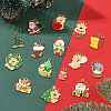 15Pcs 15 Styles Christmas Theme Alloy Enamel Pendants ENAM-FS0003-96-7