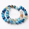 Natural Striped Agate/Banded Agate Beads Strands G-D845-01E-10mm-2