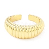 Rack Plating Brass Croissant Open Cuff Ring for Women X-RJEW-I083-04G-2