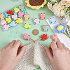 Frog Silicone Knitting Needle Point Protectors AJEW-BC0006-95-3