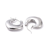 Non-Tarnish 304 Stainless Steel Chunky Rhombus Hoop Earrings for Women EJEW-G293-22P-2