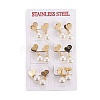 304 Stainless Steel Dangle Stud Earrings EJEW-L226-029G-3