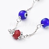 Evil Eye Lampwork Jewelry Sets SJEW-JS01041-04-7