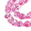 Electroplate Transparent Glass Beads Strands EGLA-N056-01A-07-3