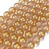 Frosted Transparent Glass Bead Strands GLAA-P065-8mm-02-2