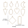 10Pcs Alloy Open Back Bezel Pendants PALLOY-YWC0002-02LG-4