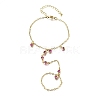 Brass Micro Pave Cubic Zirconia Mittens Bracelets BJEW-C156-01G-02-4