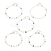 Natural Gemstone & Pearl Beaded Necklace NJEW-JN03894-1