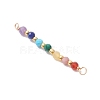Chakra Natural Malachite & Yellow Opal & Amethyst & Carnelian & Lapis Lazuli & Rhodonite & Apatite Faceted Round Beaded Connector Charms PALLOY-JF04565-03-3