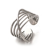 304 Stainless Steel Open Cuff Ring RJEW-C068-04A-P-1