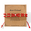 Handmade Glass Rondelle Beaded Multi-layered Braided Bead Bracelets LO5991-7-1