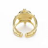 Oval with Snake Pattern Rack Plating Alloy Cuff Rings RJEW-Q163-023A-RS-2