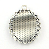 Tibetan Style Oval Alloy Pendant Cabochon Settings TIBEP-Q045-007AS-RS-2