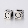304 Stainless Steel Large Hole Letter European Beads STAS-H428-01AS-C-2