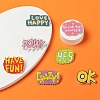 7Pcs 7 Style Acrylic Badges Brooch Pins JEWB-LS0001-09-4