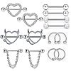316L Surgical Stainless Steel Nipple Rings Set WGB1007-01-5