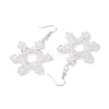 Snowflake Glass Dangle Earrings EJEW-TA00474-4