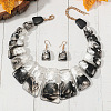 Trapezoid Acrylic Beaded Necklaces & Dangle Earrings Sets for Women WGD2EAB-05-1