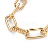 304 Stainless Steel Paperclip Chain Bracelets X-BJEW-F412-03G-2