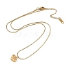 PVD Vacuum Plating 304 Stainless Steel Peach Heart Pendant Round Snake Chain Necklaces NJEW-Z044-07G-2