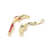 Brass Micro Pave Clear Cubic Zirconia Connector Charms LS-KK-C104-17G-2
