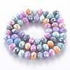 Opaque Baking Painted Glass Beads Strands X-EGLA-N006-010A-B09-2