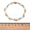 304 Stainless Steel Oval Link Chain Bracelets for Women BJEW-D377-01B-5