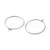 304 Stainless Steel Hoop Earrings Findings STAS-I120-60B-P-2