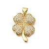 Rack Plating Brass Micro Pave Cubic Zirconia Pendants KK-L226-011G-1