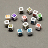 Large Hole Colorful Acrylic Letter European Beads SACR-Q104-02B-1