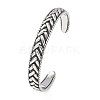 Retro 316 Surgical Stainless Steel Cuff Bangles BJEW-C142-14C-AS-4