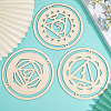 1 Set DIY Unfinished Bohemian Meditation Energy Symbol Wood Pendant Decoration Kits FIND-FG0002-14-4