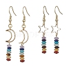 2 Pairs 2 Style Moon & Star 304 Stainless Steel Dangle Earrings Set EJEW-JE05673-1