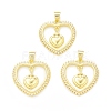 Rack Plating Brass Micro Pave Clear Cubic Zirconia Pendants KK-C011-21G-3