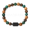 12 Constellations Natural Tiger Eye & Picture Jasper & Agate & Black Onyx Round Beaded Stretch Bracelets for Men Women WGB9E7C-05-1