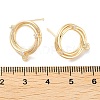 Brass Micro Pave Cubic Zirconia Stud Earring Findings KK-E107-20G-3