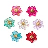 7Pcs Teardrop Transparent Glass Pendants PALLOY-MZ00601-1