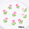 10Pcs Glass Pendants PALLOY-YW00040-05-1