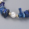 Natural Gemstone Chip Beaded Bracelets BJEW-JB04933-3